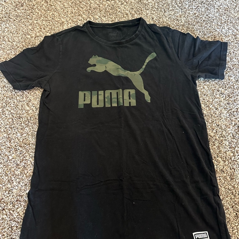 Puma Black and Green Men's Tee